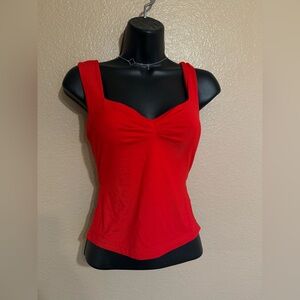 Chic Red Sleeveless Tank Top